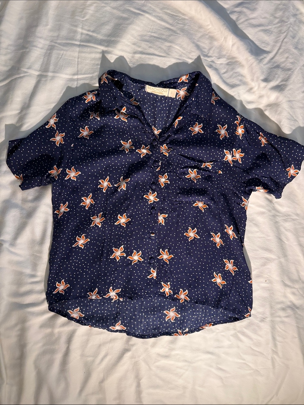 Beachgold Floral Short-Sleeve Button Shirt